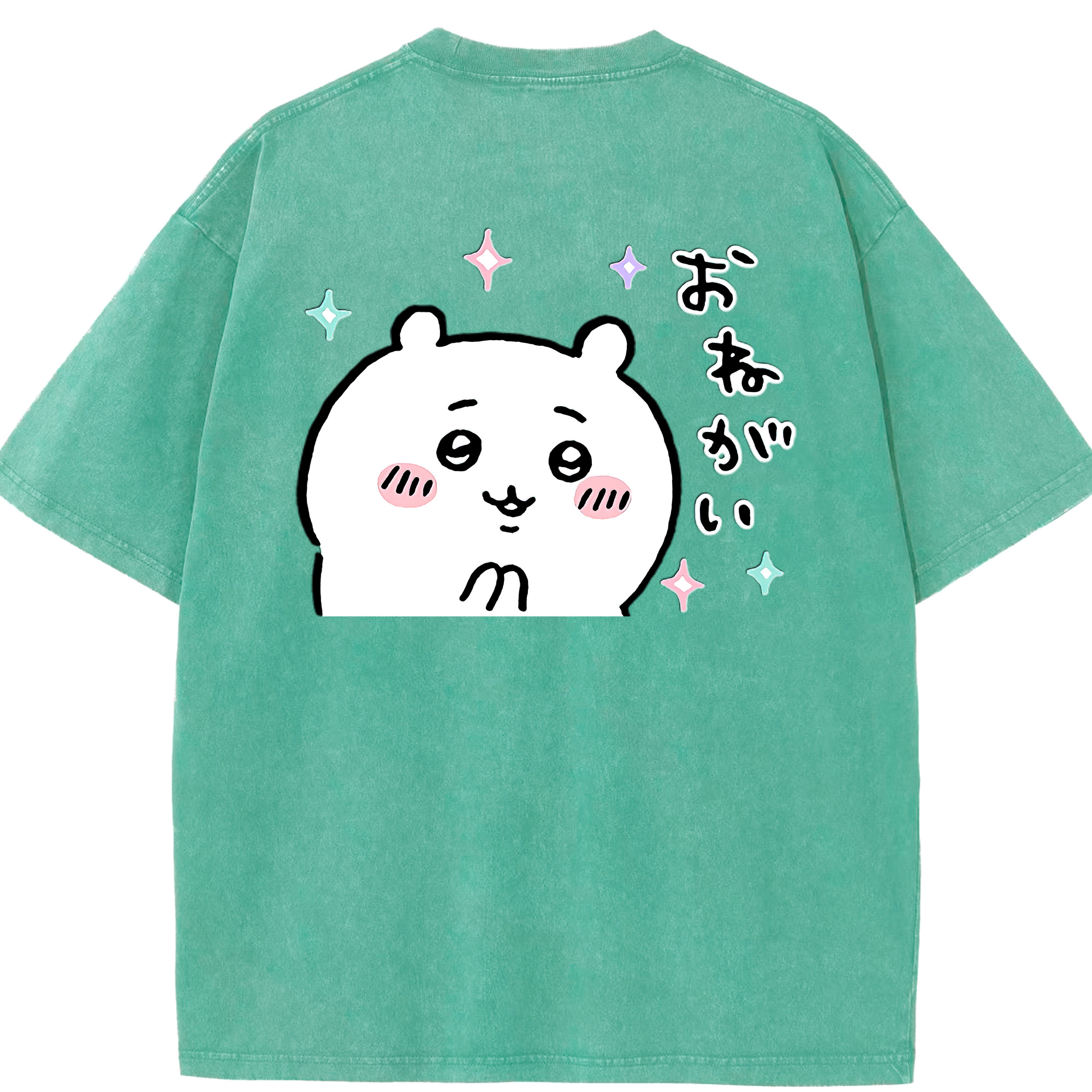 （画像用） ちいかわ ちいかわ Chii-kawa chiikawa 綿100% ヴィンテージ風 半袖Tシャツ（背面プリント）